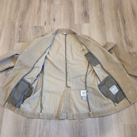 Old Navy  Mens Lg Tan Corduroy Sportcoat Academia Blazer Outdoor Cotton Rugged - Picture 2 of 12